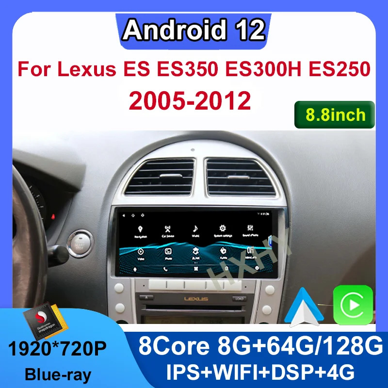 

Android 12 Qualcomm 8+128G Auto Carplay Car Dvd Player For Lexus ES ES200 ES300H ES250 ES350 Navigation Multimedia Stereo