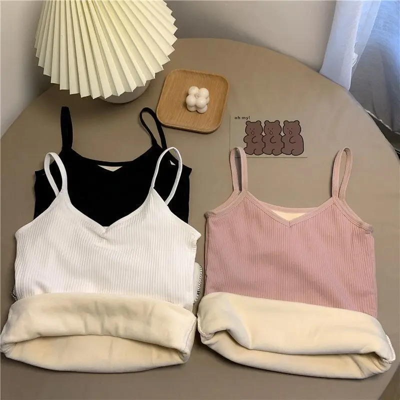 Suspenders Vest Women's Fleece-Lined Thickened Cotton Autumn and Winter Inner Autumn Clothes Heating Cold-Proof Bottoming Shirt
Suspenders Vest Women's Fleece-Lined Thickened Cotton Autumn and Winter Inner Autumn Clothes Heating Cold-Proof Bottoming Shirt