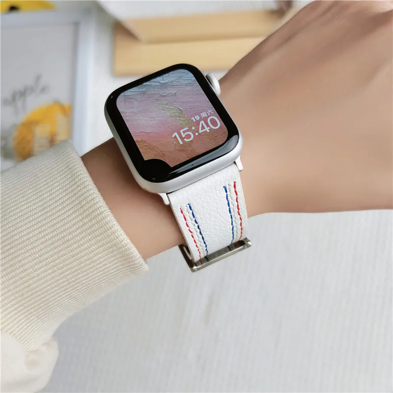 Ремешок кожаный высокого качества для Apple Watch, умный Браслет для часов iWatch series 3 4 2 38 мм 41/45 мм 7 6 5 SE 41 мм 45 мм
Ремешок кожаный высокого качества для Apple Watch, умный Браслет для часов iWatch series 3 4 2 38 мм 41/45 мм 7 6 5 SE 41 мм 45 мм