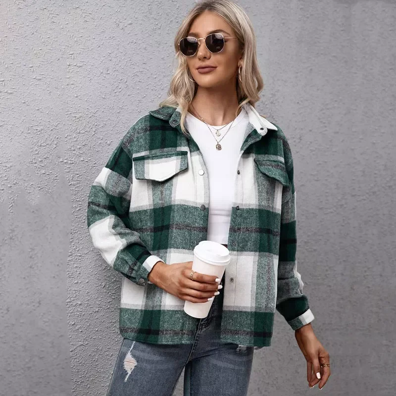 2022New Autumn Checkered Jacket Women Winter Plaid Jacket Overshirt Ladies Warm Thicken Button Shirt Jacket Coat Women
2022New Autumn Checkered Jacket Women Winter Plaid Jacket Overshirt Ladies Warm Thicken Button Shirt Jacket Coat Women