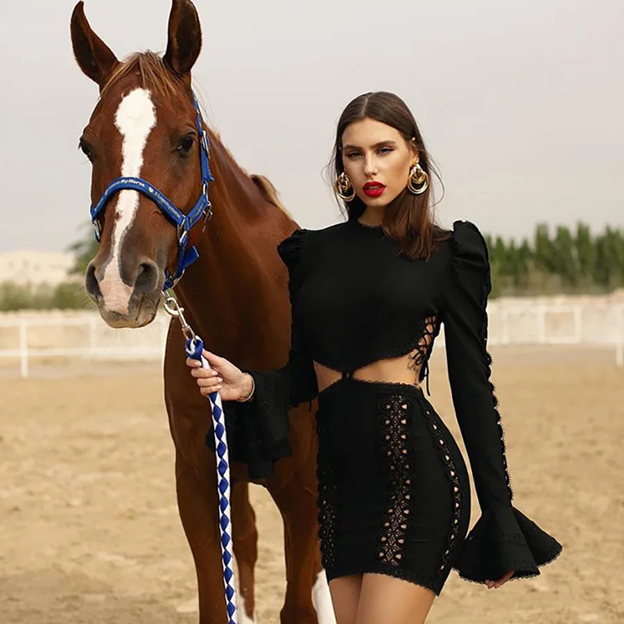 2022 Spring and Autumn Fashion Club Celebrity Evening Party Vestidos Free Shipping Sexy Hollow Lace Bandage Dress Black Women's
2022 Spring and Autumn Fashion Club Celebrity Evening Party Vestidos Free Shipping Sexy Hollow Lace Bandage Dress Black Women's