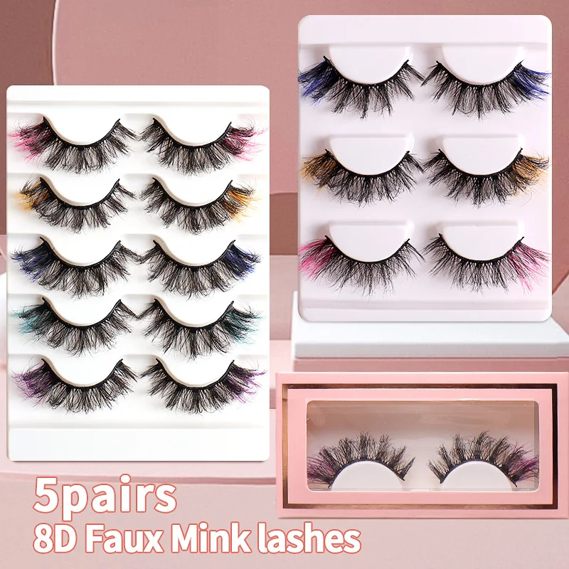 5 Pairs of High Imitation Color Fried Mink Hair Planting Grafted Eyelashes False Eyelashes Thick Curling Eyelashes Makeup Tools
5 Pairs of High Imitation Color Fried Mink Hair Planting Grafted Eyelashes False Eyelashes Thick Curling Eyelashes Makeup Tools