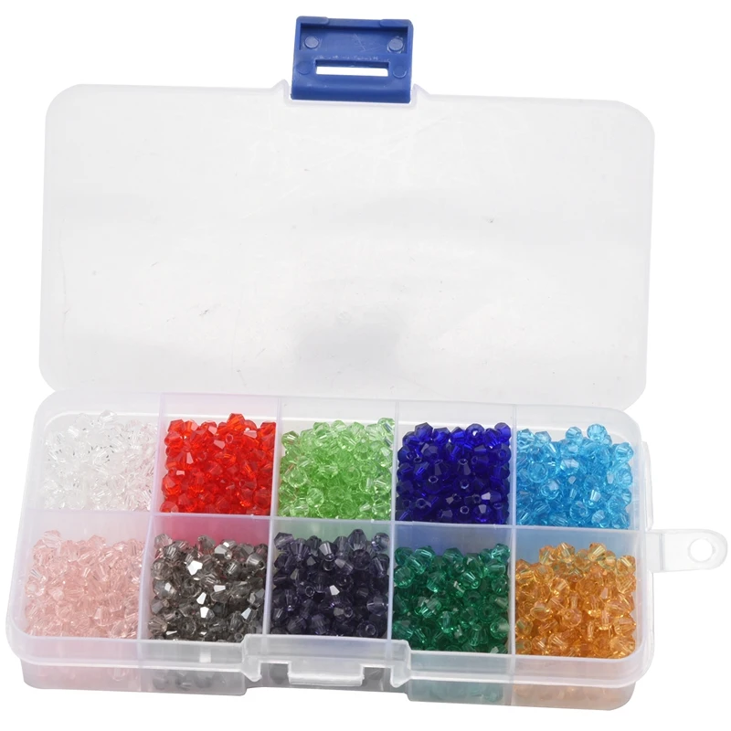 DIY 4Mm 1000Pcs Faceted Bicone Crystal Glass Beads For Bracelets With Container Box Beads For Jewelry Making
DIY 4Mm 1000Pcs Faceted Bicone Crystal Glass Beads For Bracelets With Container Box Beads For Jewelry Making