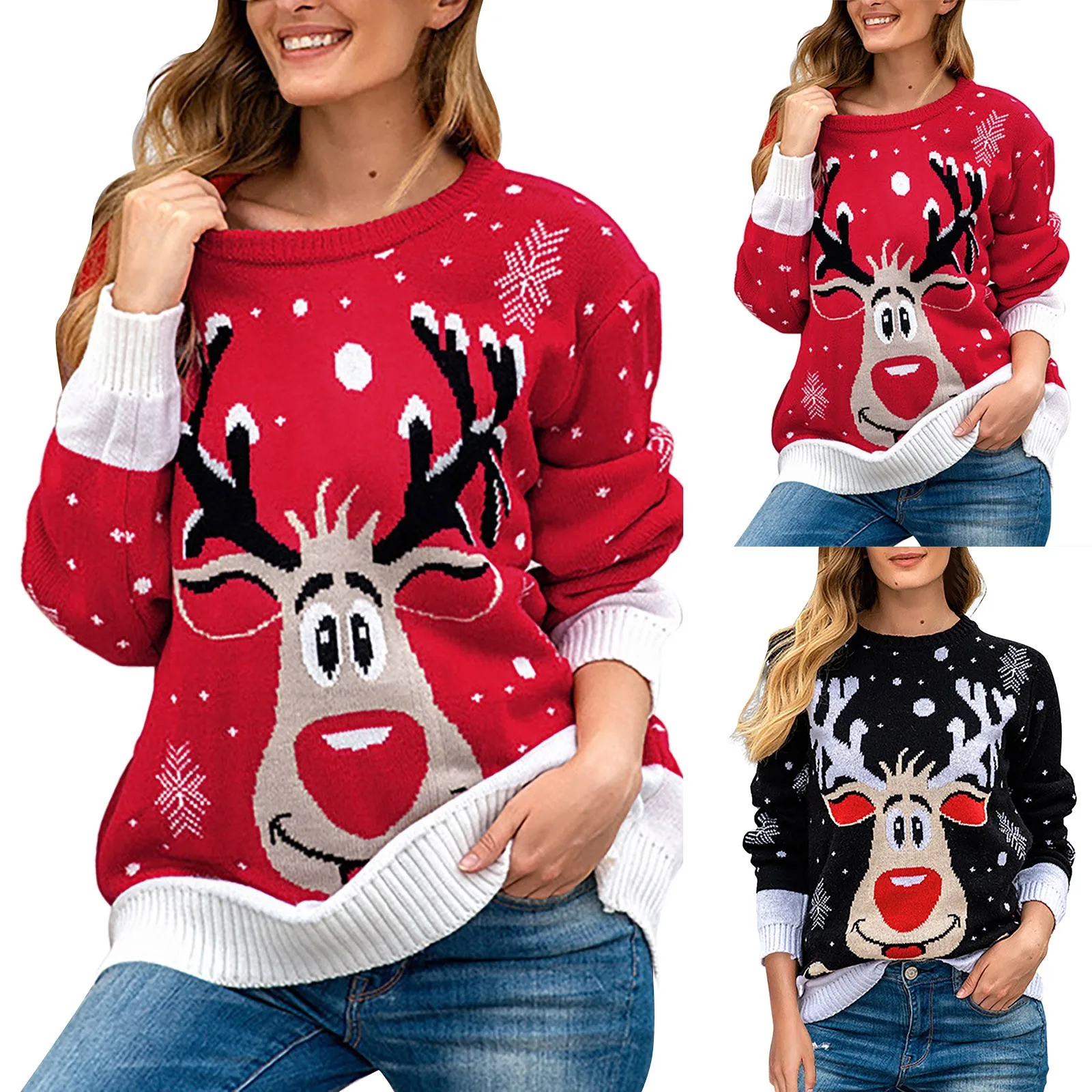 Hoodies for Men 100 Cotton Women's Long Sleeve Crew Neck Christmas Snow And Deer Knit Pullover Sweater Tops
Hoodies for Men 100 Cotton Women's Long Sleeve Crew Neck Christmas Snow And Deer Knit Pullover Sweater Tops