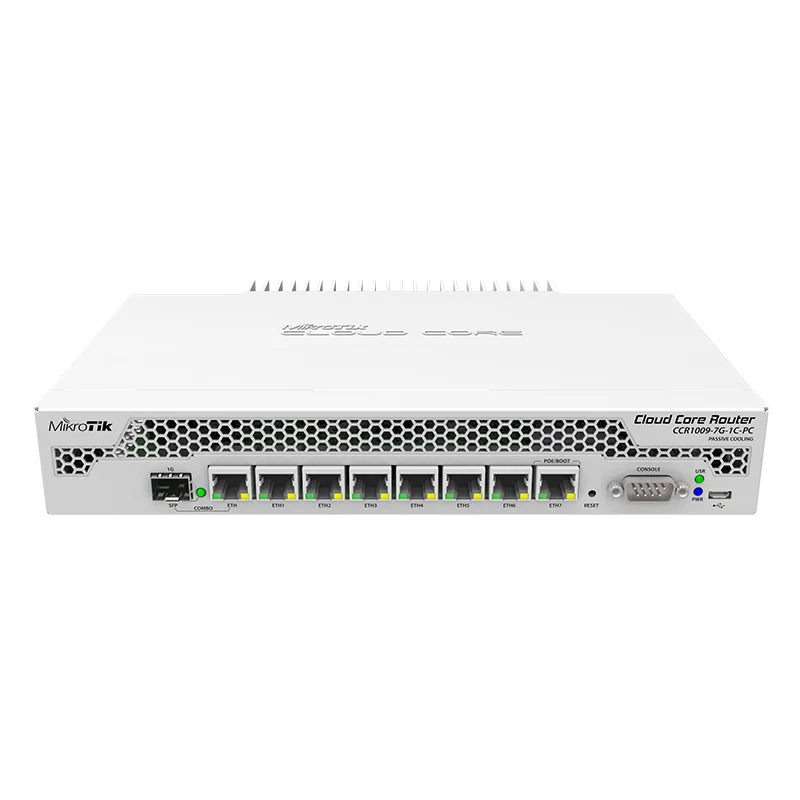 Mikrotik CCR1009-7G-1C-PC 7x Gigabit Ethernet Ports And 1x SFP Or Gigabit Ethernet Combo Port
Mikrotik CCR1009-7G-1C-PC 7x Gigabit Ethernet Ports And 1x SFP Or Gigabit Ethernet Combo Port