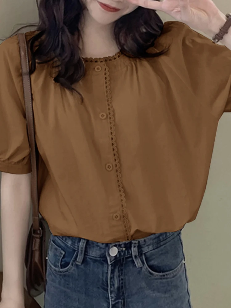 VONDA 2022 Elegant Women Puff Sleeve Button Cardigan Casual Pleated Blouse Femme Lace Button Chemise Fashion O Neck Blusas Tops
VONDA 2022 Elegant Women Puff Sleeve Button Cardigan Casual Pleated Blouse Femme Lace Button Chemise Fashion O Neck Blusas Tops