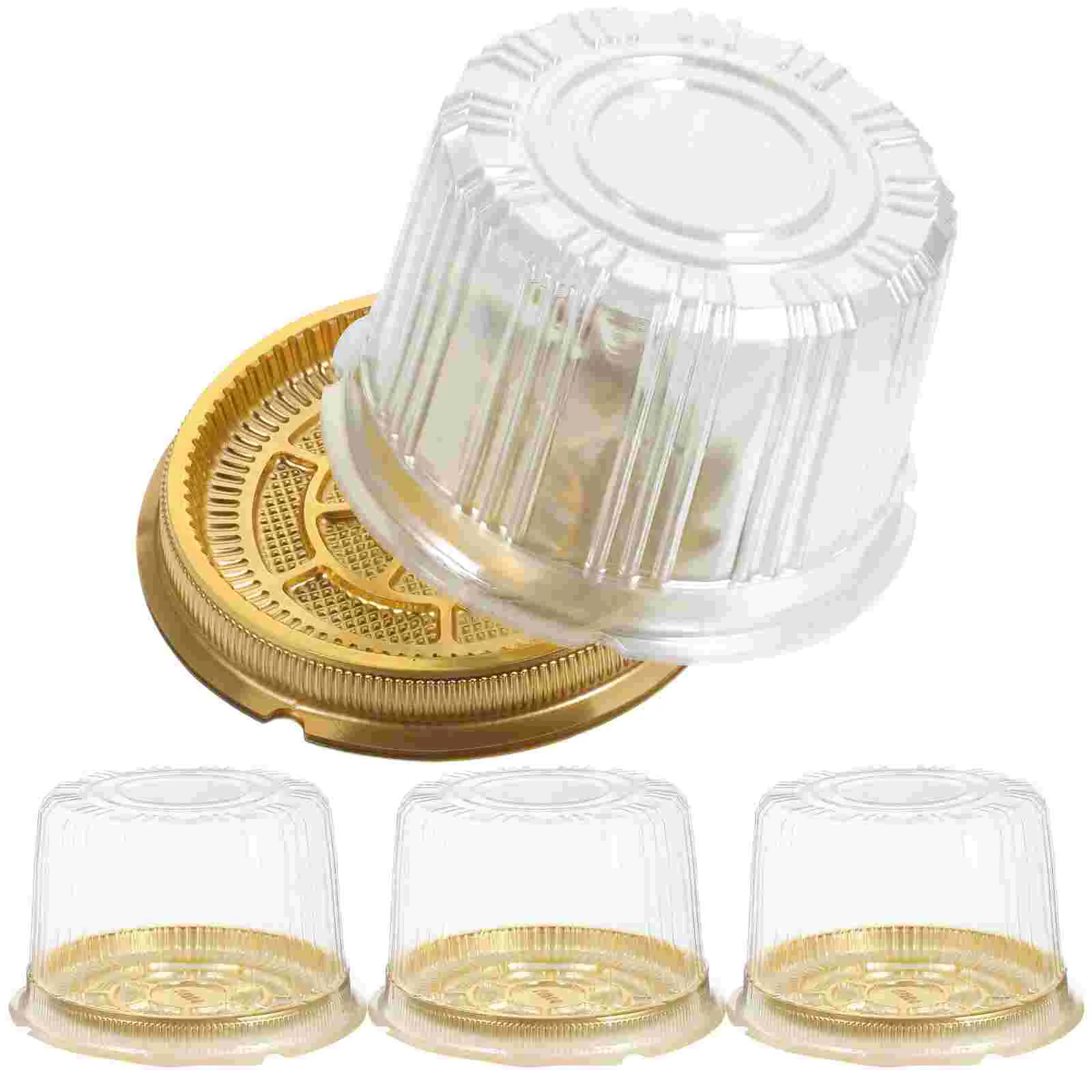 

Plastic Cake Containers Dome Lids Mini Cupcake Boxes Clear Dessert Muffin Mooncake Holder Round Cake Carrier Transport