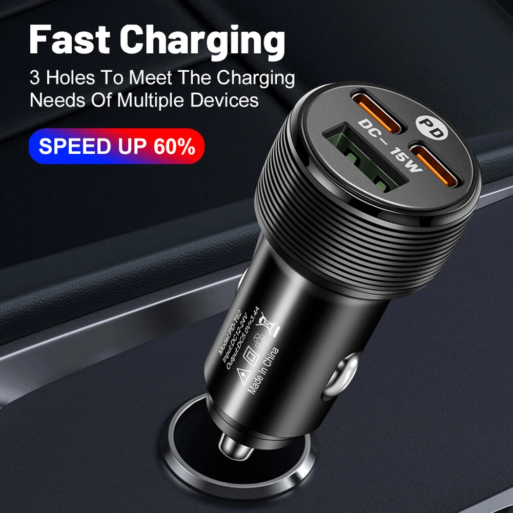 Car Charger 12-24V USB Type C Dual Port USB Phone Charger PD Fast Charging For Smartphones IPad Laptops Tablets
Car Charger 12-24V USB Type C Dual Port USB Phone Charger PD Fast Charging For Smartphones IPad Laptops Tablets