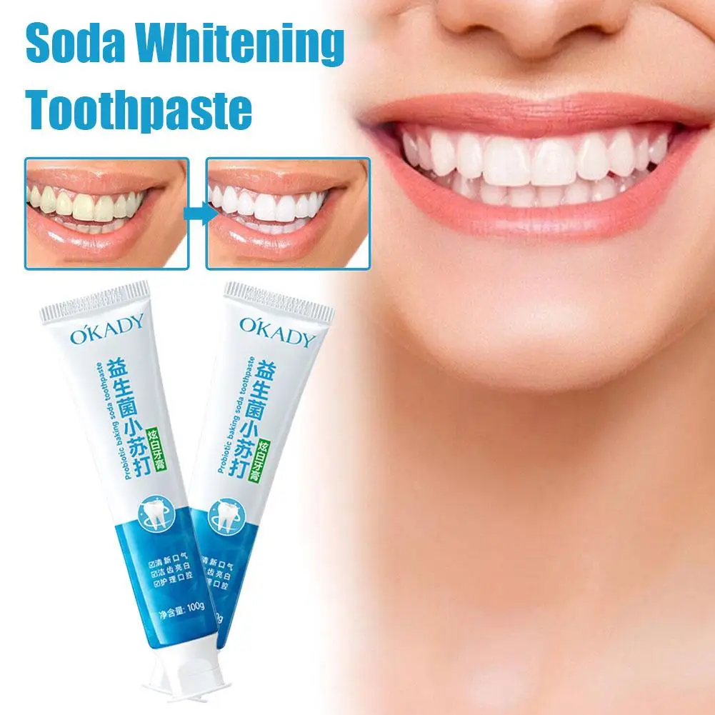 

Отбеливающая зубная паста с пробиотической содой, 100 г, быстрая чистка зубов, удаление пятен кариеса, полости рта, S3C3