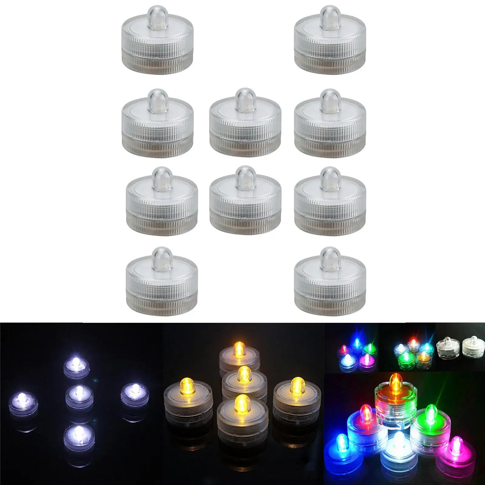 10Pcs Flameless Flickering Battery LED Tea Light Candles Submersible Waterproof
10Pcs Flameless Flickering Battery LED Tea Light Candles Submersible Waterproof