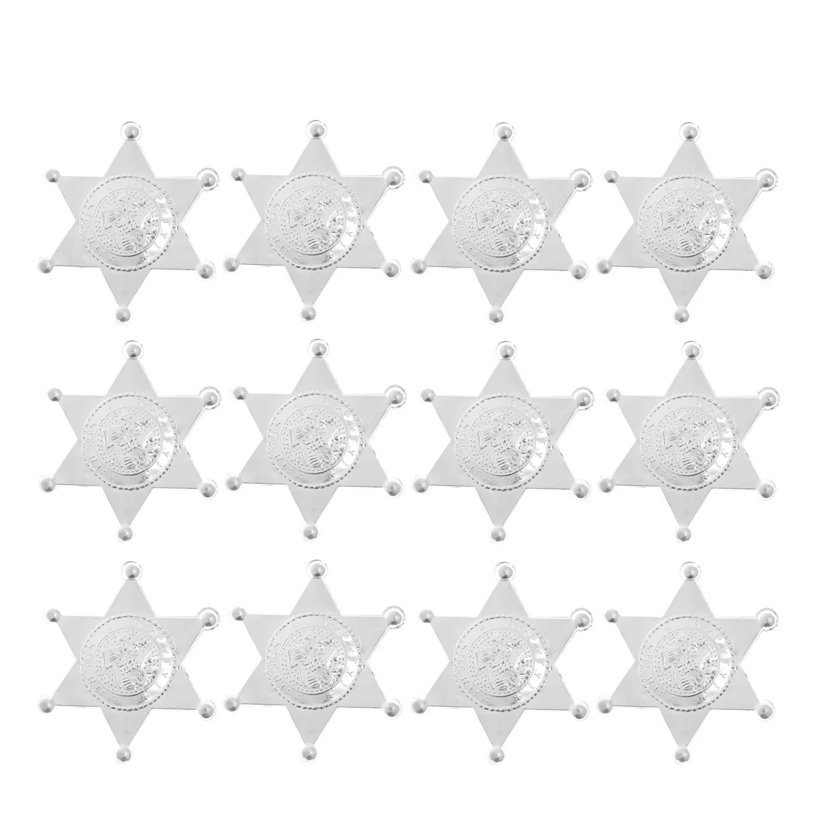 

12pcs Plastic Deputy Sheriff Hexagonal Star Badges Personalized Officer Name Tags Brooch for Law Enforcement Officer Costume