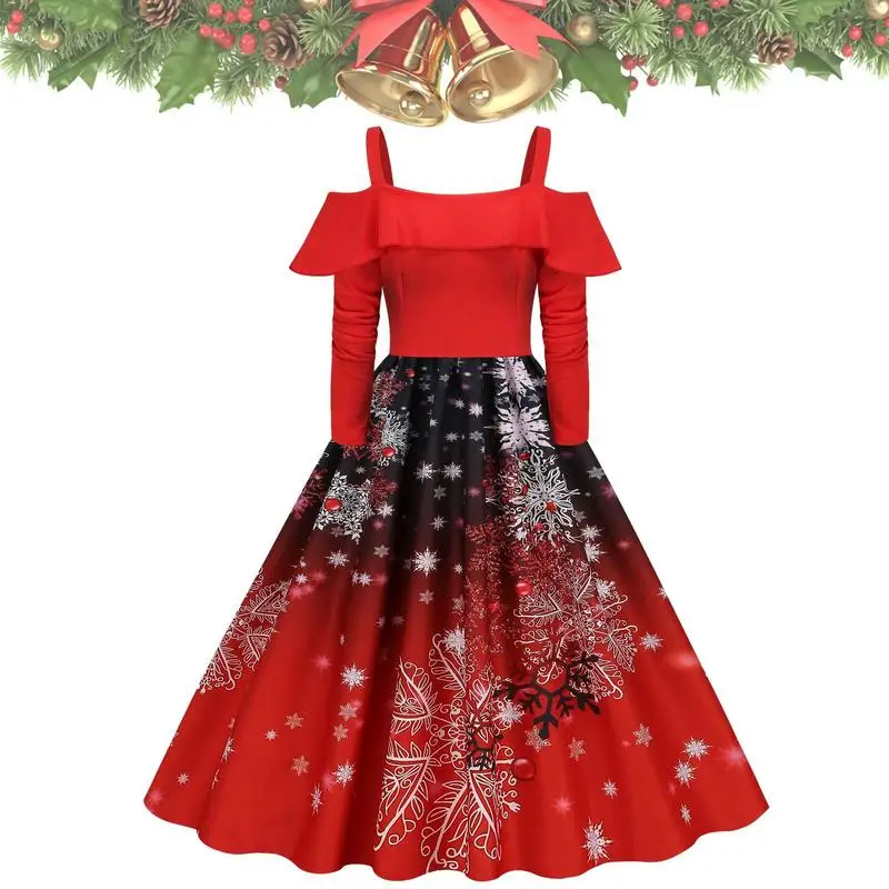 Vintage Snowflake Dress Christmas Vintage Print Dress With Snowflake Long Sleeve Christmas Dress Off Shoulder Casual Dresses For
Vintage Snowflake Dress Christmas Vintage Print Dress With Snowflake Long Sleeve Christmas Dress Off Shoulder Casual Dresses For