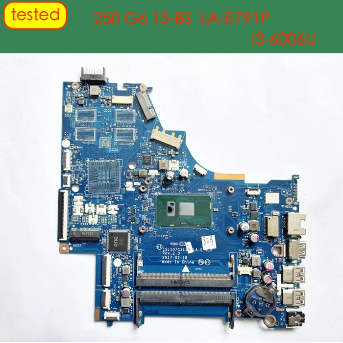 Материнская плата для ноутбука HP 250 G6 15-BS 924750-001 924750-601 CSL50/CSL52
Материнская плата для ноутбука HP 250 G6 15-BS 924750-001 924750-601 CSL50/CSL52