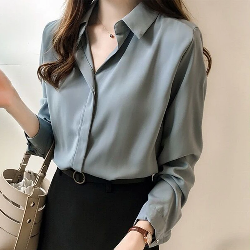 Chiffon Shirts Women Long Sleeve Blouses for Women Korean Fashion Clothing Office Lady Solid Turn-down Collar Top Spring 2022
Chiffon Shirts Women Long Sleeve Blouses for Women Korean Fashion Clothing Office Lady Solid Turn-down Collar Top Spring 2022