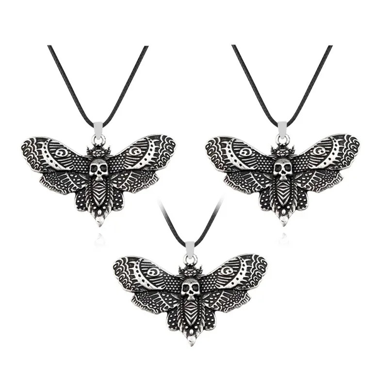Death Moth Necklace Pendant Sugar Skull Gothic Rock Emo Goth Silver Color 18inch Chain Choker Vintage Fashion Jewelry
Death Moth Necklace Pendant Sugar Skull Gothic Rock Emo Goth Silver Color 18inch Chain Choker Vintage Fashion Jewelry