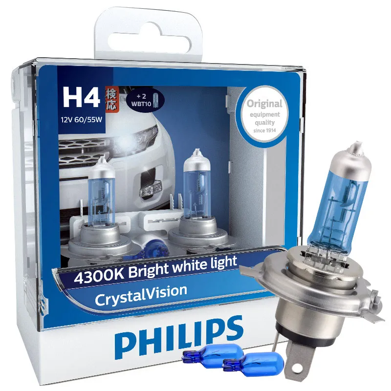 Philips Crystal Vision 4300K 5000K Галогенные Автомобильные Лампы Для Фар H4 H7 H11 HB3 HB4 H8 H1 H3 9005 - Ярко-белые Авто...
Philips Crystal Vision 4300K 5000K Галогенные Автомобильные Лампы Для Фар H4 H7 H11 HB3 HB4 H8 H1 H3 9005 - Ярко-белые Авто...