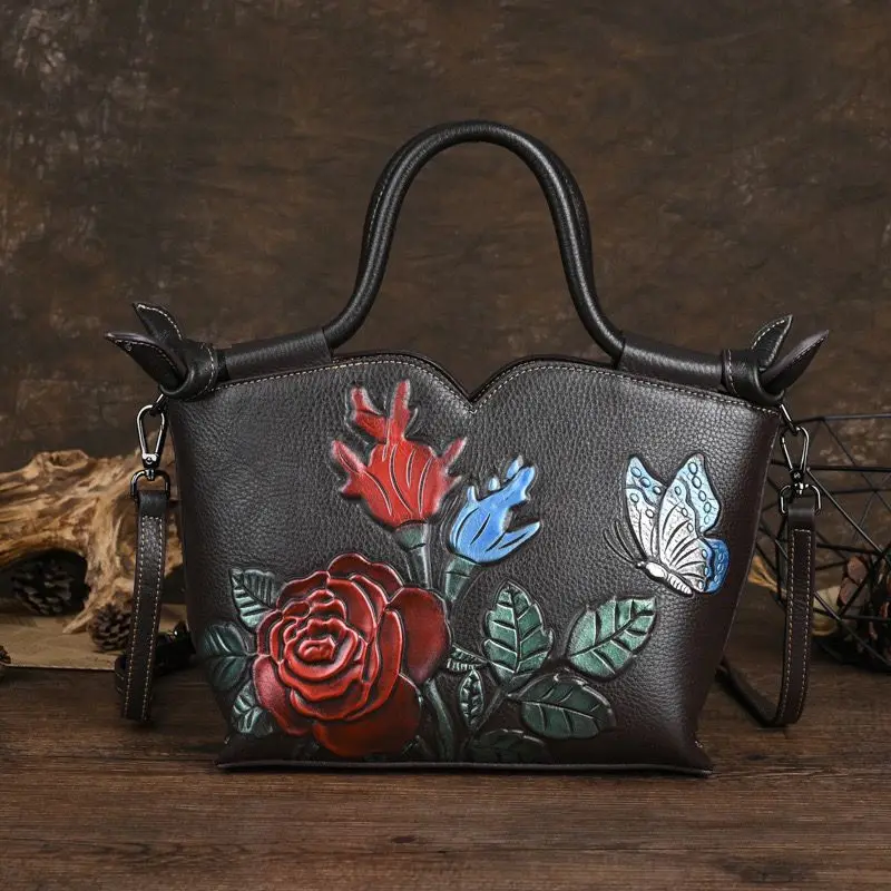 Женская сумочка с цветочным рисунком, модный винтажный дизайнерский мессенджер из натуральной кожи, тоут на плечо в стиле ретро с ручками сверху
Женская сумочка с цветочным рисунком, модный винтажный дизайнерский мессенджер из натуральной кожи, тоут на плечо в стиле ретро с ручками сверху