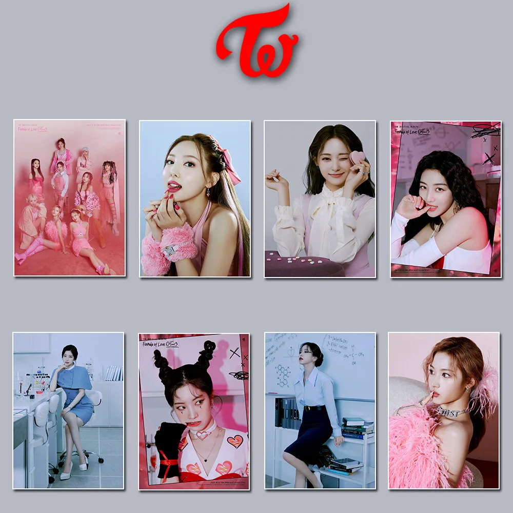 

2PCS NEW KPOP TWICE Poster Album SCIENTIST Sticky Poster Whitepaper Sticker Room Bar Cafe Wall Decoration Fan Collection Gift