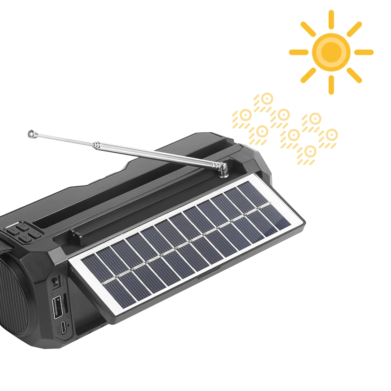 Powerful speaker with solar plate forBluetooth-compatible Stereo Music Box Power Bank Boombox waterproof USB FM radio
Powerful speaker with solar plate forBluetooth-compatible Stereo Music Box Power Bank Boombox waterproof USB FM radio