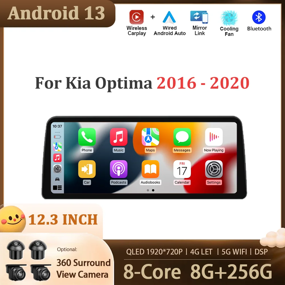 Android 13 For 12.3 inch Kia Optima 2016 - 2020 Car Multimedia Video Radio Player Wireless Carplay GPS Monitor Navigation 4G LET
Android 13 For 12.3 inch Kia Optima 2016 - 2020 Car Multimedia Video Radio Player Wireless Carplay GPS Monitor Navigation 4G LET
