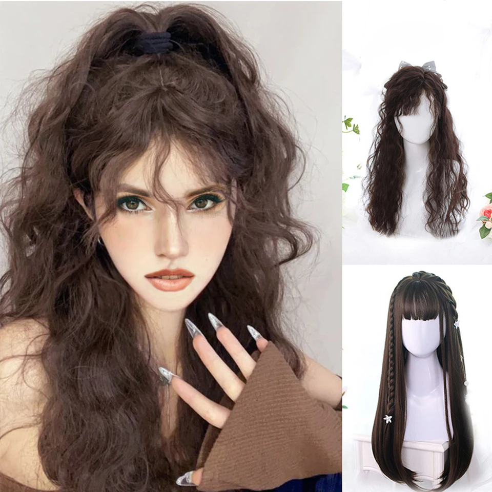 DIFEI Synthetic Wigs With Natural Fluffy Bangs Wigs Party Extension High Temperature Resistance For Women Cosplay Daily Wear
DIFEI Synthetic Wigs With Natural Fluffy Bangs Wigs Party Extension High Temperature Resistance For Women Cosplay Daily Wear