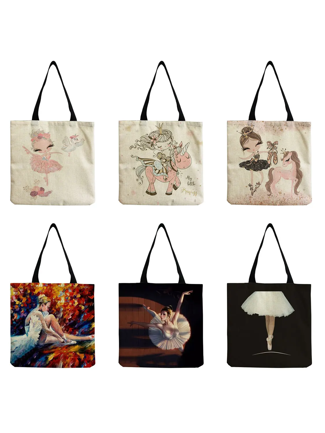 Ballet Printed Women Shoulder Bag Eco Reusable Foldable Shopping Bag Fashion Cartoon Simple Retro Handbags Travel Beach Tote Bag
Ballet Printed Women Shoulder Bag Eco Reusable Foldable Shopping Bag Fashion Cartoon Simple Retro Handbags Travel Beach Tote Bag