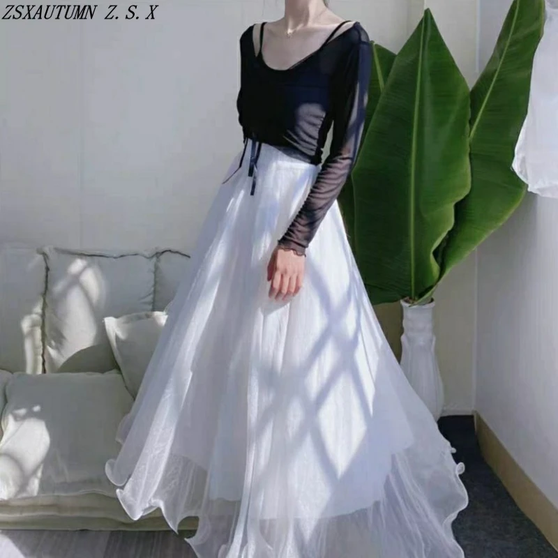 Элегантная мешковатая облегающая юбка А-силуэта, повседневная юбка с высокой талией, новинка весны-лета в Корейском стиле, модные шифоновые юбки с блестками для женщин
Элегантная мешковатая облегающая юбка А-силуэта, повседневная юбка с высокой талией, новинка весны-лета в Корейском стиле, модные шифоновые юбки с блестками для женщин