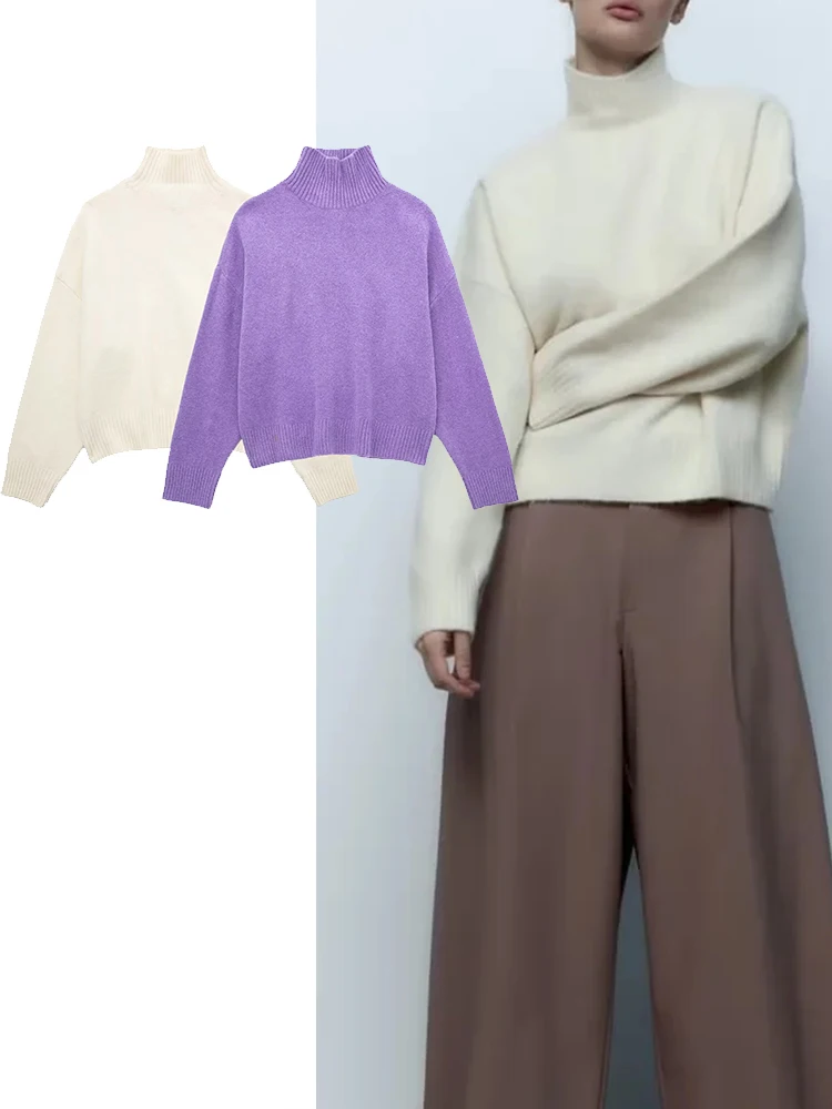 TRAF Women Fashion Autumn Winter Soft Knitted Sweater Fashion Long Sleeve Turtleneck Female Pullovers Chic Tops
TRAF Women Fashion Autumn Winter Soft Knitted Sweater Fashion Long Sleeve Turtleneck Female Pullovers Chic Tops