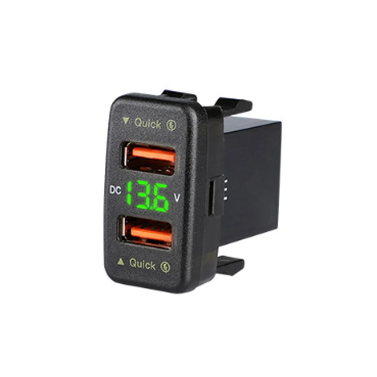 QC3.0 Car Charger Dual USB Conversion Accessories for Toyota Green Light Size: 40X22Mm C 12/24V
QC3.0 Car Charger Dual USB Conversion Accessories for Toyota Green Light Size: 40X22Mm C 12/24V