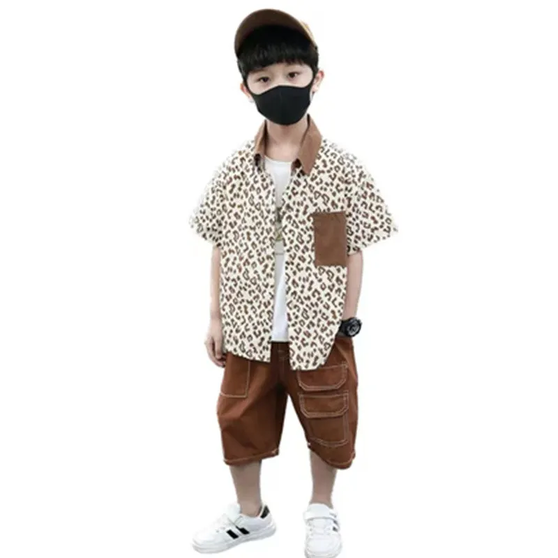 Boys Sets Clothing Summer 2 Piece Sets Short Sleeve Shirt + Shorts Leopard Print Loose Cotton Fashion Outfits Baby Kids Clothes
Boys Sets Clothing Summer 2 Piece Sets Short Sleeve Shirt + Shorts Leopard Print Loose Cotton Fashion Outfits Baby Kids Clothes