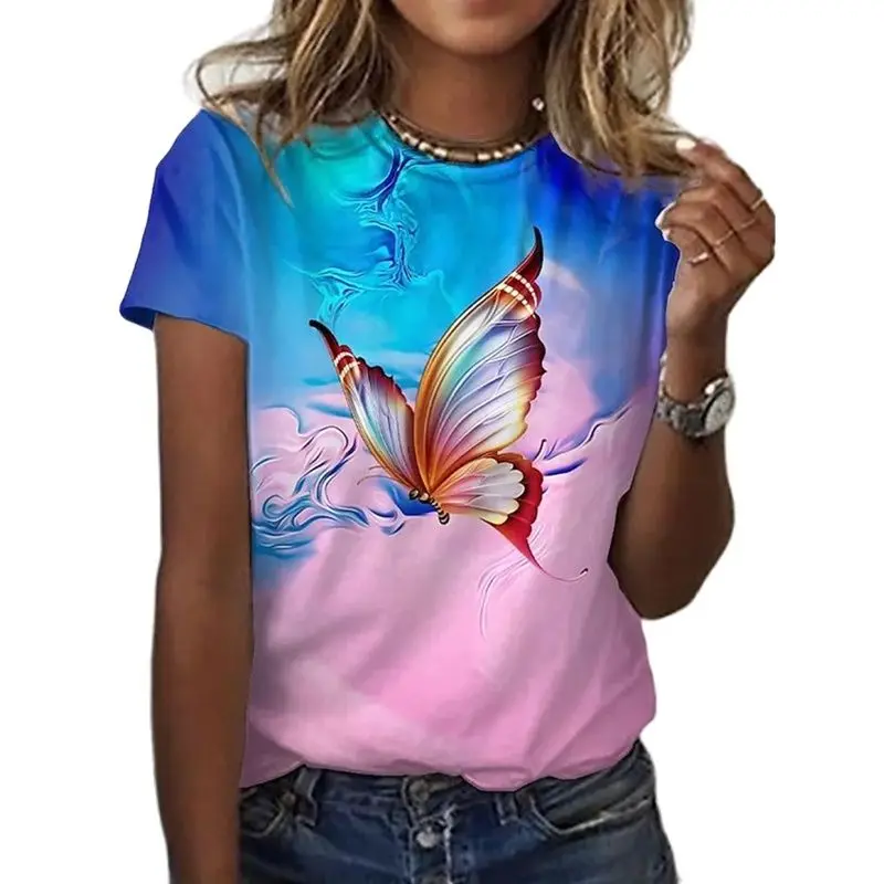2021 New Women's Oversized T-shirt Casual Ladies Short Sleeve T-shirts 3d Printed Round Neck Blouse Butterfly Harajuku Loose Top
2021 New Women's Oversized T-shirt Casual Ladies Short Sleeve T-shirts 3d Printed Round Neck Blouse Butterfly Harajuku Loose Top