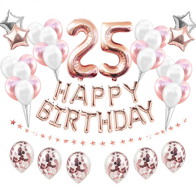 38pcs Number 25 Years Old Balloons Latex 25th Happy Birthday Party Decorations Rose Gold 52 52th Adult Man Woman
38pcs Number 25 Years Old Balloons Latex 25th Happy Birthday Party Decorations Rose Gold 52 52th Adult Man Woman