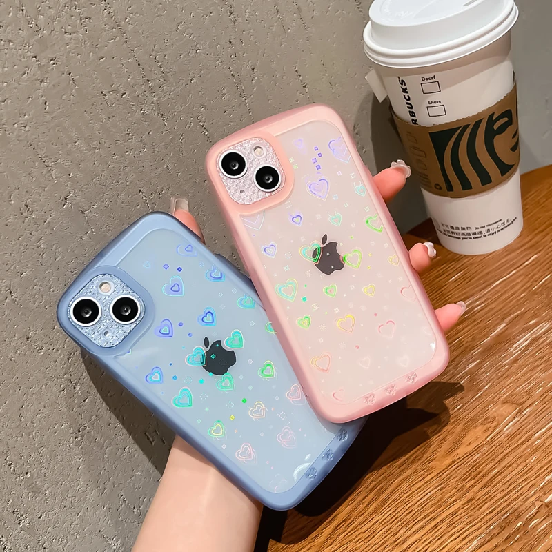 Fashion Gradient Laser Love Heart Pattern Case For iPhone 13 11 12 Pro Max X XS XR Clear Cover Shockproof Camera Protection ins
Fashion Gradient Laser Love Heart Pattern Case For iPhone 13 11 12 Pro Max X XS XR Clear Cover Shockproof Camera Protection ins