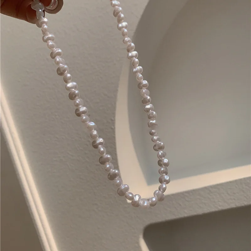 

Minar New Trend Irregular Simulated Pearl Chokers Necklaces for Women Wholesale Strand Beaded Necklace Wedding Casual Jewelry