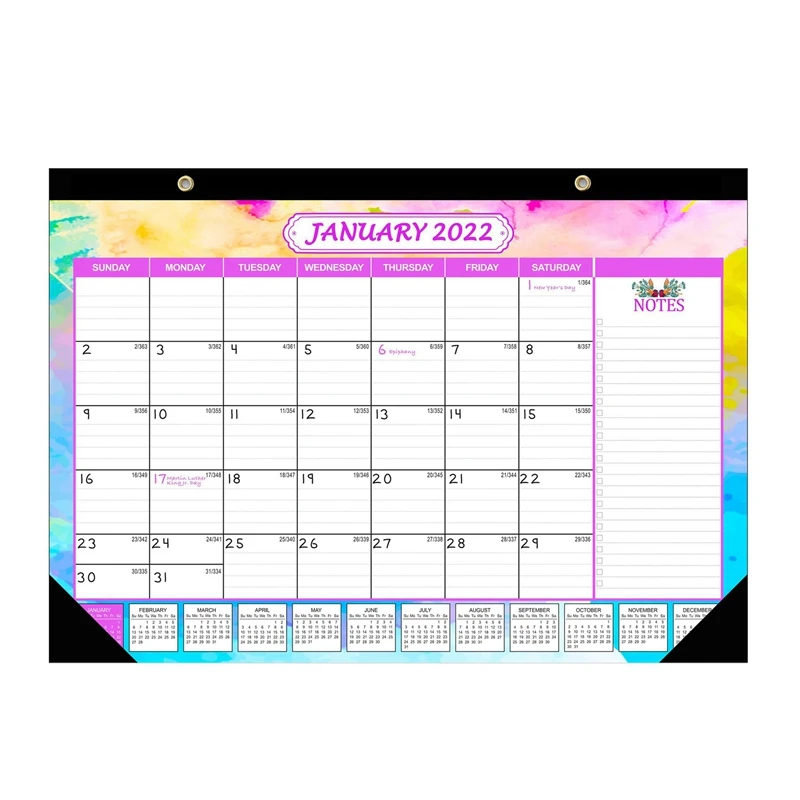 2022 Calendar Monthly Planner Agenda Wall Planner Schedule, With Notes Content, With Colorful Background Pattern
2022 Calendar Monthly Planner Agenda Wall Planner Schedule, With Notes Content, With Colorful Background Pattern