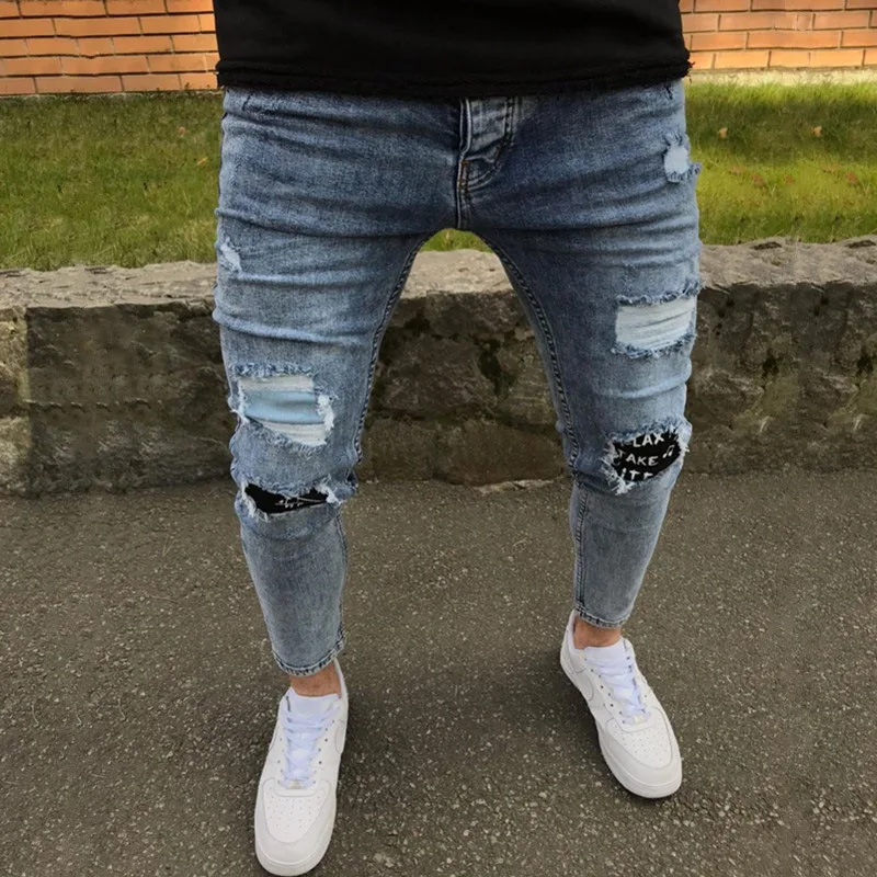 Fashion Patchwork Jeans for Men Streetwear Casual Small Feet Stretch Denim Pants Male Autumn Slim Fit Ripped Cowboys Trousers
Fashion Patchwork Jeans for Men Streetwear Casual Small Feet Stretch Denim Pants Male Autumn Slim Fit Ripped Cowboys Trousers