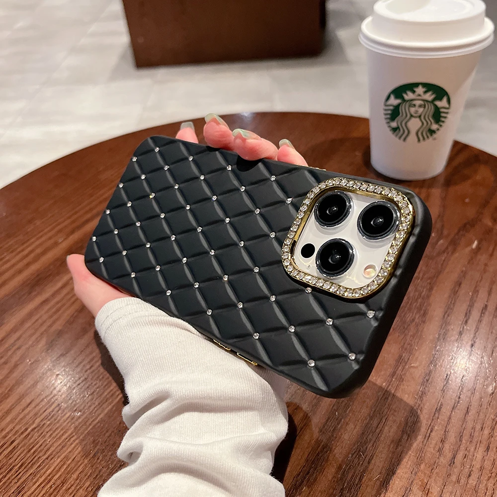 Luxury Rhomboid Phone Case For iPhone 11 Pro Max 12 13 14 Pro Max Jewelled Shiny Diamond Len Frame Soft Silicone Back Cover Case 
Luxury Rhomboid Phone Case For iPhone 11 Pro Max 12 13 14 Pro Max Jewelled Shiny Diamond Len Frame Soft Silicone Back Cover Case