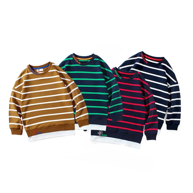 Boys Sweatshirt 5 6 7 8 9 10 11 12 13 14 Years Stripe Letter Embroidery Party Inside Coat Tops Cotton Kids Clothes T-shirt
Boys Sweatshirt 5 6 7 8 9 10 11 12 13 14 Years Stripe Letter Embroidery Party Inside Coat Tops Cotton Kids Clothes T-shirt
