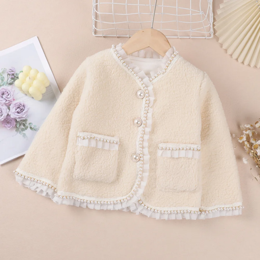 Laura Kors 2023 New Arrivals Winter Children Long Sleeve Fleece Pearl Button Apricot Ruffles Cute Coat Clothes 12M-7T
Laura Kors 2023 New Arrivals Winter Children Long Sleeve Fleece Pearl Button Apricot Ruffles Cute Coat Clothes 12M-7T