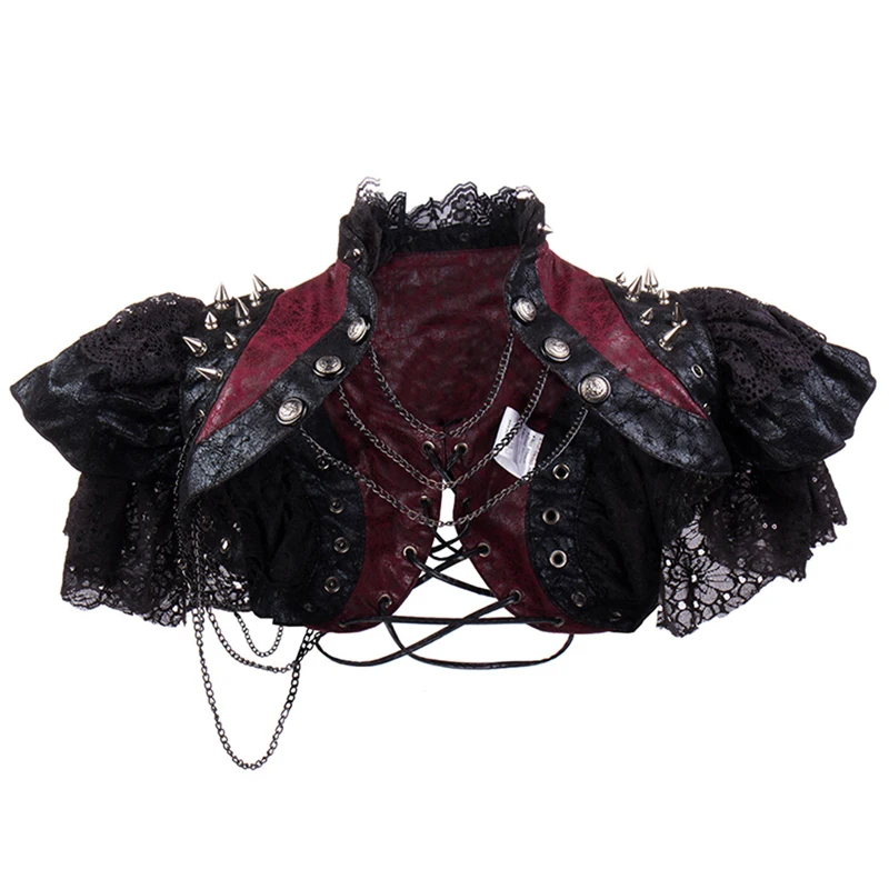 NWE Carnival Fashion Lady Gothic Steampunk Rivet Shrug Costume Vintage Corset Buckles Leather Lace Rock Hippy Shawl
NWE Carnival Fashion Lady Gothic Steampunk Rivet Shrug Costume Vintage Corset Buckles Leather Lace Rock Hippy Shawl
