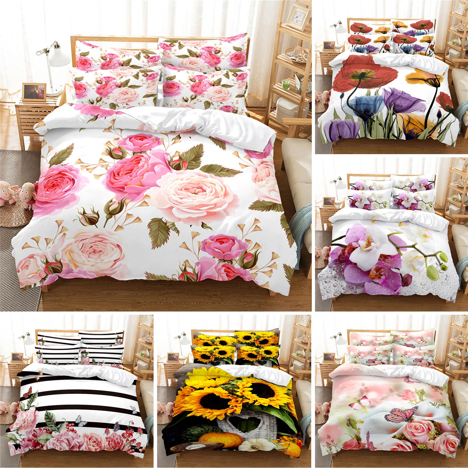 Sunflower Flower Chrysanthemum Bedding Set For Boys Adults Kids Duvet Cover Bed Cover Single Queen King Double 3pcs Suit
Sunflower Flower Chrysanthemum Bedding Set For Boys Adults Kids Duvet Cover Bed Cover Single Queen King Double 3pcs Suit