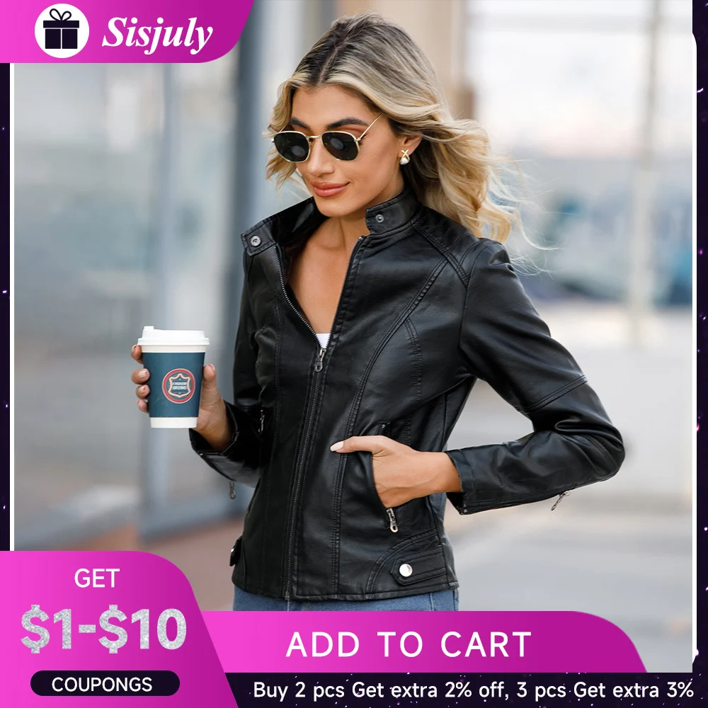 Leather Jackets For Women Stand Collar Spring And Autumn Outerwear Coat Women's Motorcycle Windbreaker Long Sleeves Jackets
Leather Jackets For Women Stand Collar Spring And Autumn Outerwear Coat Women's Motorcycle Windbreaker Long Sleeves Jackets