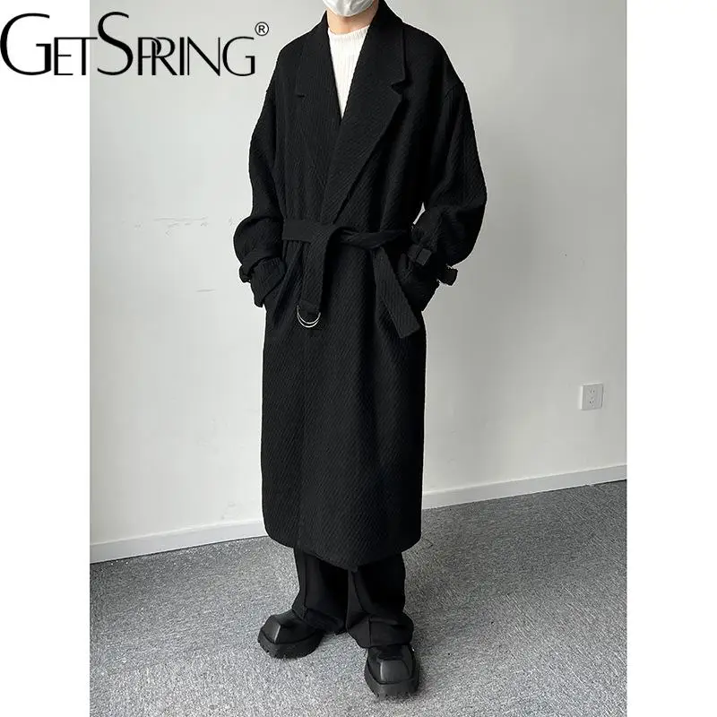 GetSpring Women Woolen Coat Temperament Full Sleeve Lace Up Winter Woolen Jacket All Match Black Outwear Loose Overcoat Autum
GetSpring Women Woolen Coat Temperament Full Sleeve Lace Up Winter Woolen Jacket All Match Black Outwear Loose Overcoat Autum