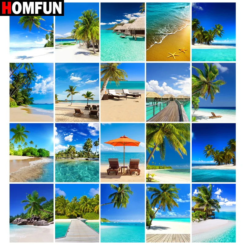 Алмазная вышивка HOMFUN «пляжный кокосовый пейзаж», картина 5D «сделай сам», вышивка крестиком, полная картина 
Алмазная вышивка HOMFUN «пляжный кокосовый пейзаж», картина 5D «сделай сам», вышивка крестиком, полная картина