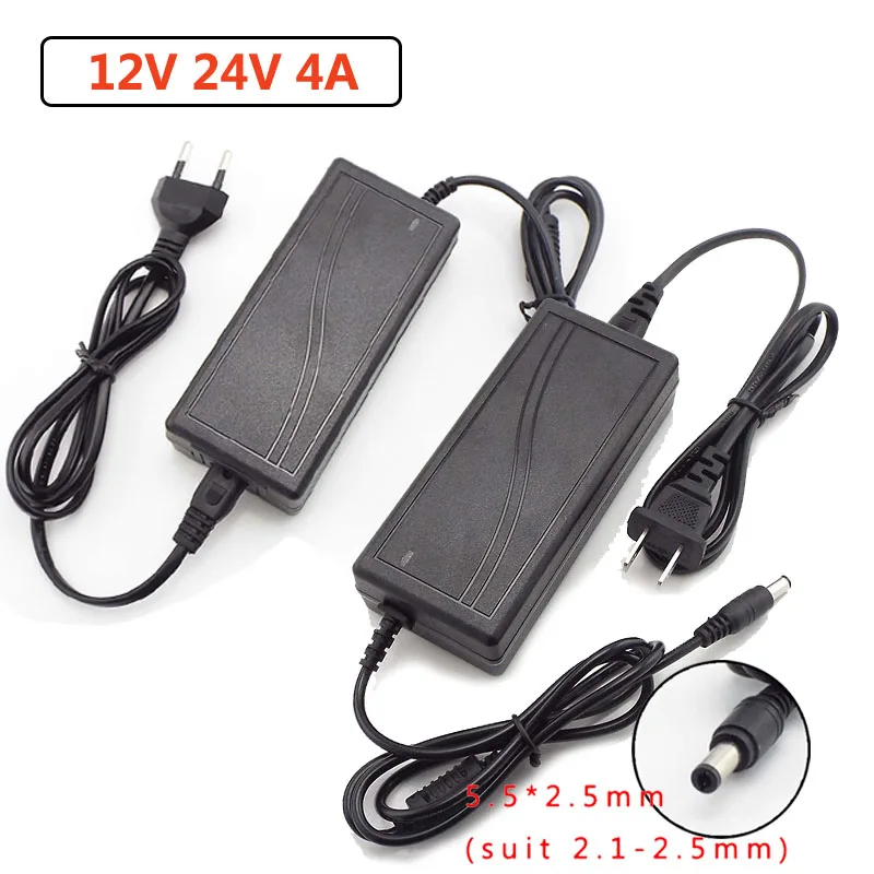 AC 110-240V to DC 12V 24V 4A Power Adapter Transformer US EU Charger Adaptor Supply Universal For LED Light Strip CCTV Camera P1
AC 110-240V to DC 12V 24V 4A Power Adapter Transformer US EU Charger Adaptor Supply Universal For LED Light Strip CCTV Camera P1