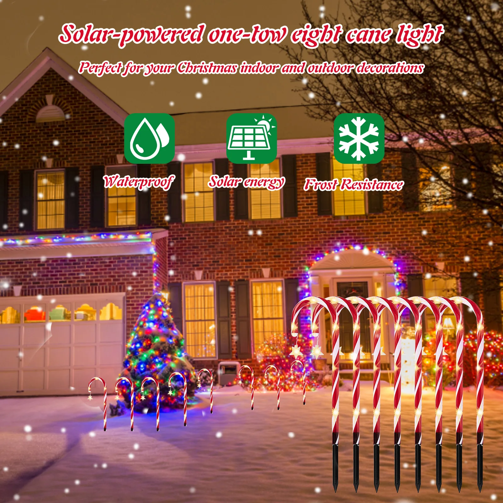 Solar Christmas Candy Cane Lights 48LED Xmas Lollipop Decorative Lights with Remote Control Exquisite Crafts for Holiday Party
Solar Christmas Candy Cane Lights 48LED Xmas Lollipop Decorative Lights with Remote Control Exquisite Crafts for Holiday Party