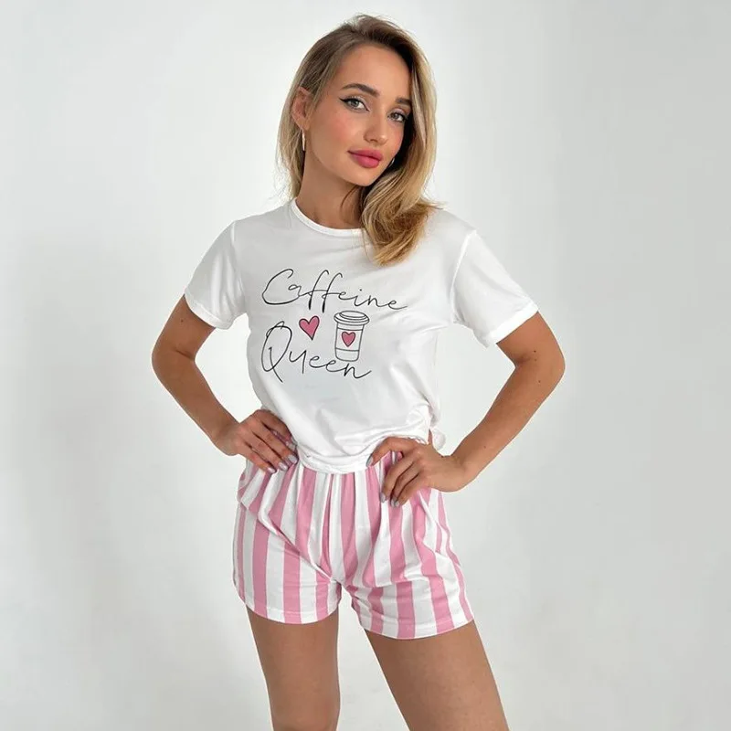 Women Pajamas Sets Print Pijamas Letter Pyjamas Female Sleepwear Short Sleeves Cami Top Shorts Suits Pajamas for Woman Homewear
Women Pajamas Sets Print Pijamas Letter Pyjamas Female Sleepwear Short Sleeves Cami Top Shorts Suits Pajamas for Woman Homewear