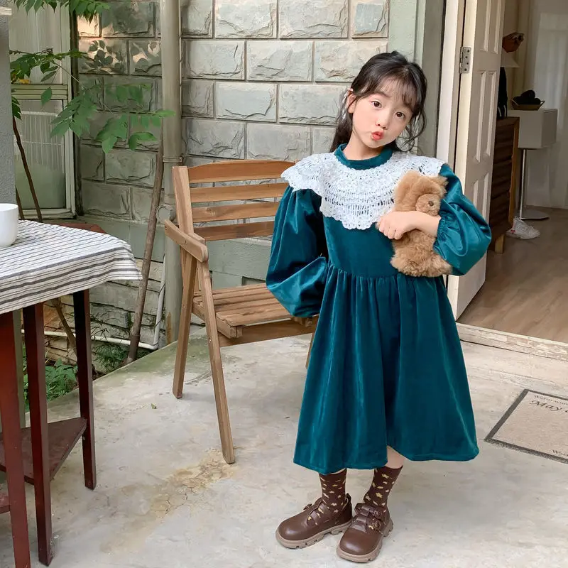 Velvet Kids Girls Dresses 2022 New Autumn Winter Princess Dress Children Solid Color Baby Party Christmas Clothes Lace Collar
Velvet Kids Girls Dresses 2022 New Autumn Winter Princess Dress Children Solid Color Baby Party Christmas Clothes Lace Collar