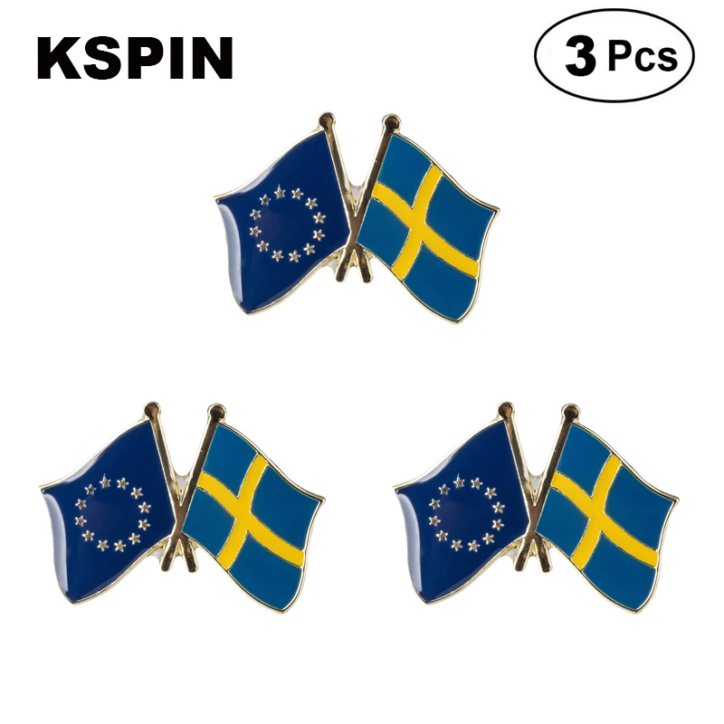 

EU & Sweden Frendship Lapel Pin Brooches Pins Flag badge Brooch Badges