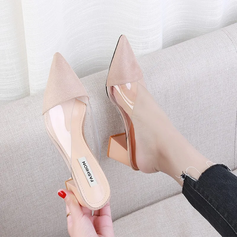 New Summer Slippers Women Shoes Woman Mules Transparent Dress Comfortable Flock Square High Heels Slides Sandals Ladies Shoes 4
New Summer Slippers Women Shoes Woman Mules Transparent Dress Comfortable Flock Square High Heels Slides Sandals Ladies Shoes 4